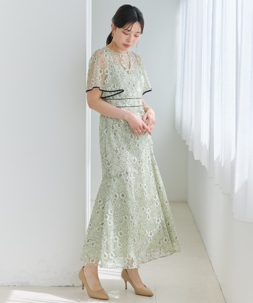 【See by Chloe】アシンメトリーレースドレス And Couture ドレス アシメギャザーパイピングレースドレス