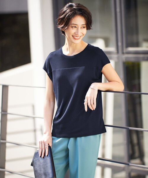 「ICB」 半袖カットソー MEDIUM ネイビー レディース