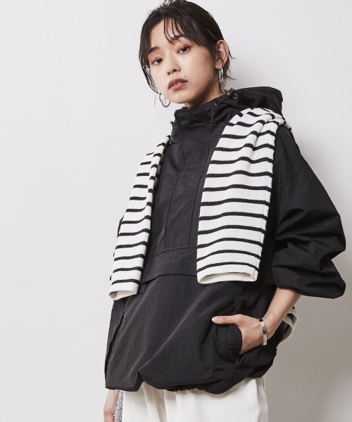 「CHIC STYLE」 ナイロンブルゾン L オフホワイト レディース