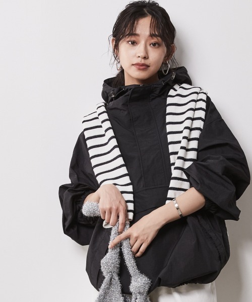 「CHIC STYLE」 ナイロンブルゾン L オフホワイト レディース