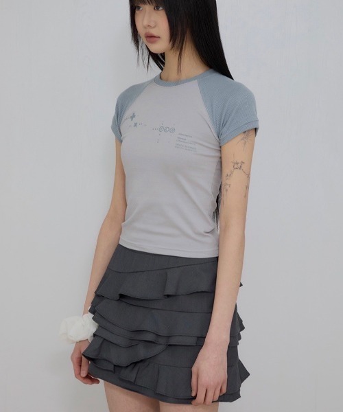 tシャツ FLAREUP／MutaラグランT レディース FLAREUP tシャツ 「FLAREUP」Muta Waffle Raglan T-Shirt