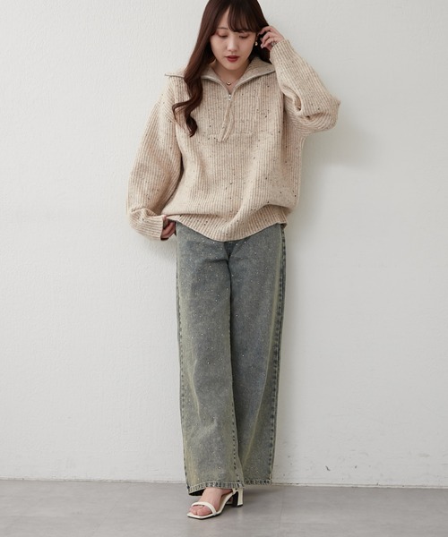 ネップヤーンハーフジップニット【ZOZOTOWN限定アイテム】 apres jour（アプレジュール）の「ネップヤーンハーフジップニット