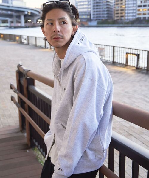 ffein ジップアップパーカー LARGE アッシュグレー メンズ : ZOZOTOWN