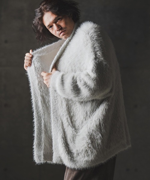 GLIMCLAP カーディガン mcg3665-Minimai detail cardigan -Feather