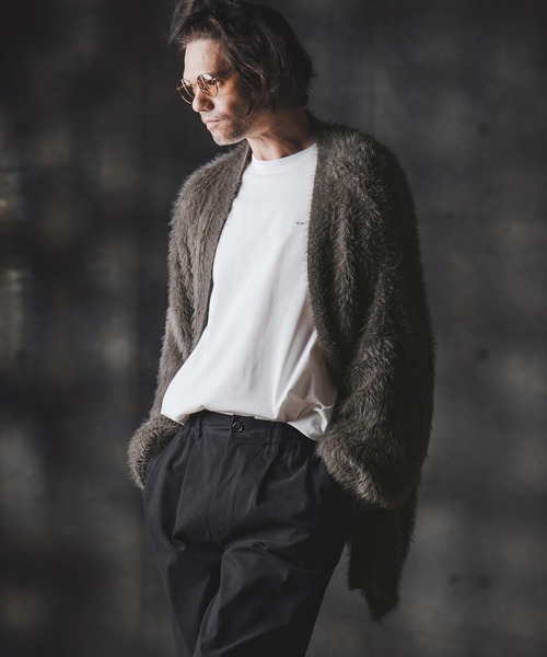 GLIMCLAP カーディガン mcg3665-Minimai detail cardigan -Feather