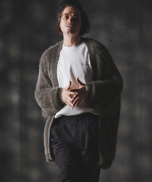 GLIMCLAP カーディガン mcg3665-Minimai detail cardigan -Feather