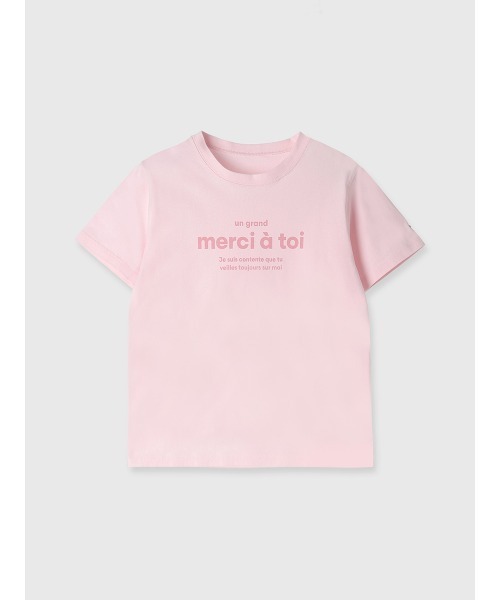 ..,MERCI 売れ筋商品|||メルシー Tシャツ トップス レディース Tops Pink merci ロゴt（レディースファッション） | ファッション の