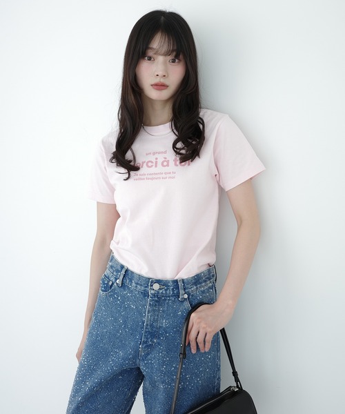EIMY ISTOIRE（エイミーイストワール） tシャツ 半袖 merci ロゴT