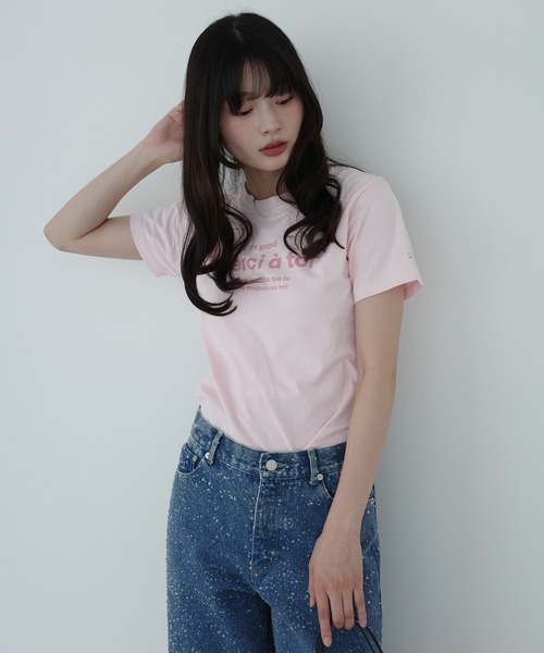 EIMY ISTOIRE（エイミーイストワール） tシャツ 半袖 merci ロゴT