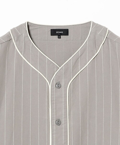 BEAMS（ビームス） シャツ ベースボール ストライプ シャツ メンズ