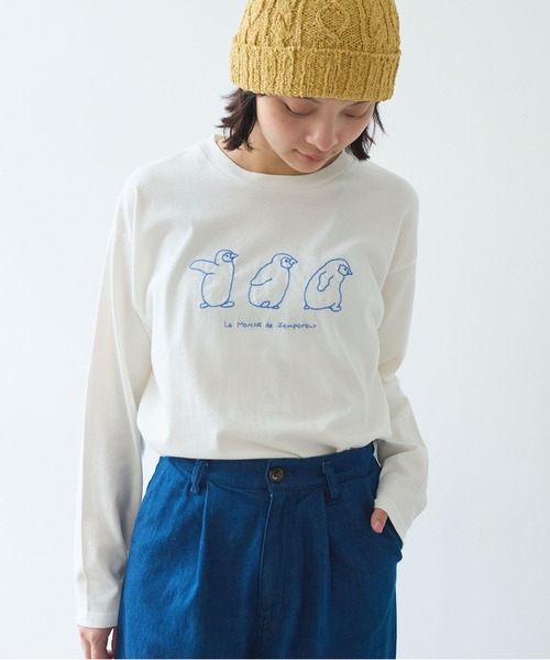 bulle de savon（ビュルデサボン） tシャツ ペンギン刺繍 Tシャツ