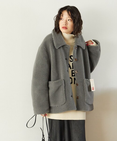 「FREAK'S STORE」 コート フリ- グレー レディース_画像3