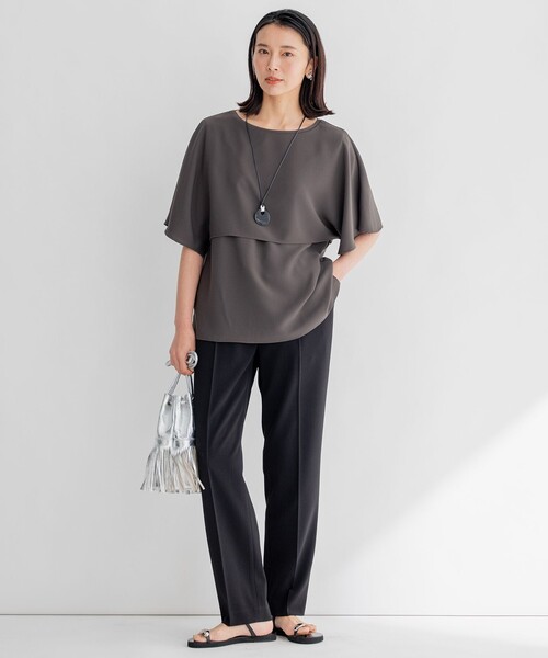 「23区」 半袖カットソー 44 ベージュ レディース_画像3