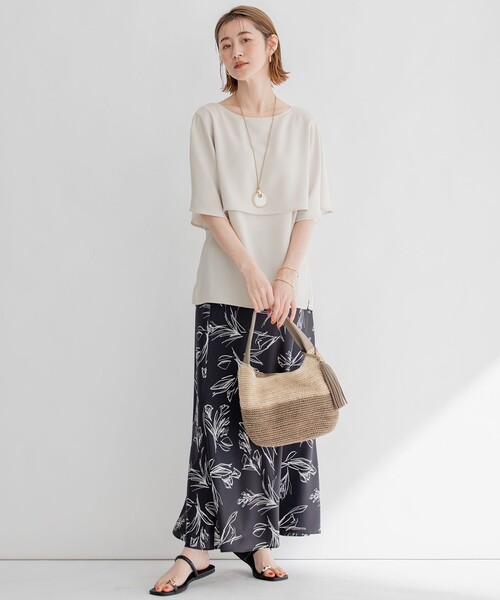 「23区」 半袖カットソー 44 ベージュ レディース_画像5