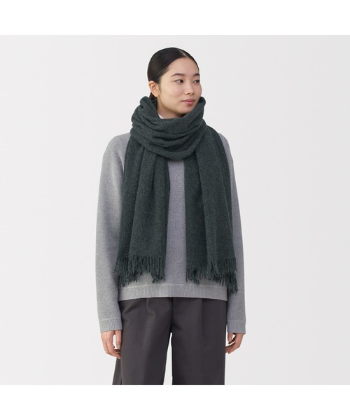 無印良品（MUJI） ストール マフラー ふっくらウール 大判ストール