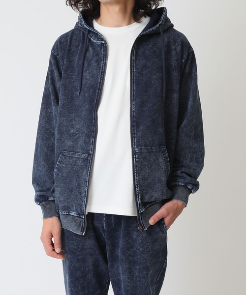 CORISCO（コリスコ） パーカー ピグメント加工 上下セットカットデニム 