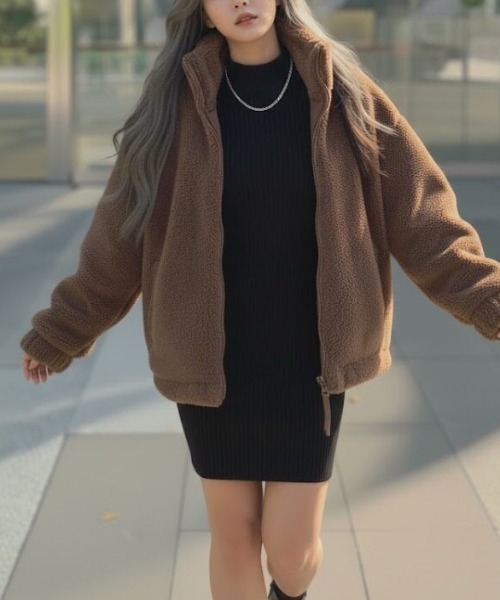 cammie コート アウター スタンドネックボアコート レディース
