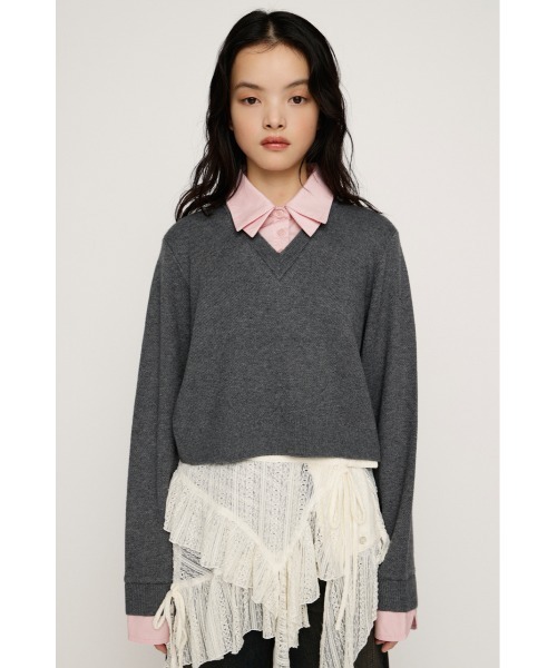 新品未使用タグ付☆SLY LAYERED LIKE CROP KNIT トップス SLY（スライ） ニット セーター LAYERED LIKE CROP KNIT TOPS