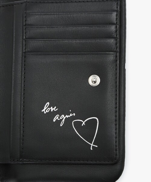 良品 agnes b. アニエスベー がま口財布 レザー 本革 ブラック agnes b.（アニエスベー） 財布 レザーがま口 ロングウォレット ”Irene