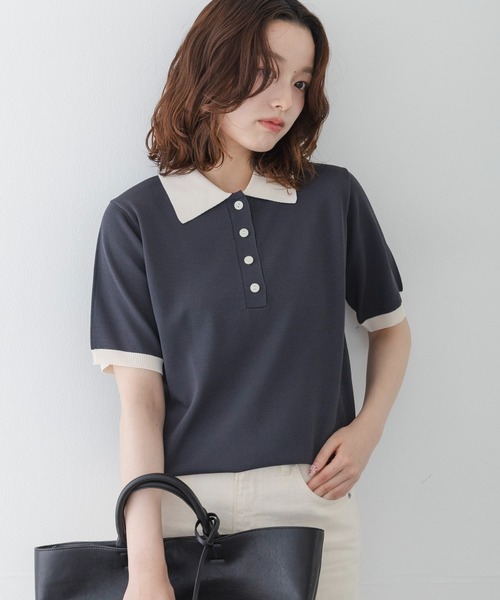 URBAN RESEARCH Sonny Label ニット セーター 配色襟ニットポロシャツ