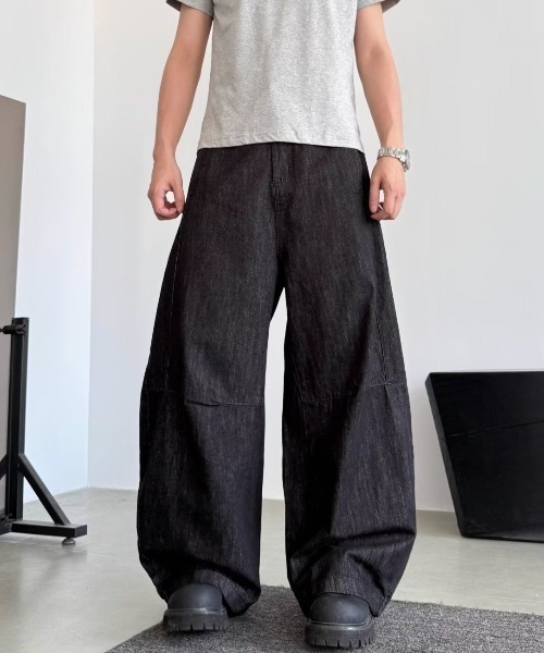 「FreeZone」 デニムパンツ M ブラック メンズ_画像6