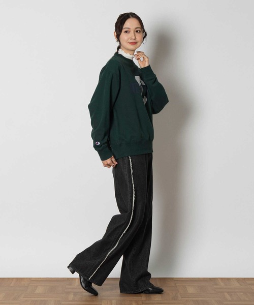 「Champion」 スウェットカットソー X-LARGE グレー レディース_画像6
