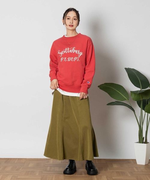 「Champion」 スウェットカットソー X-LARGE グレー レディース_画像8