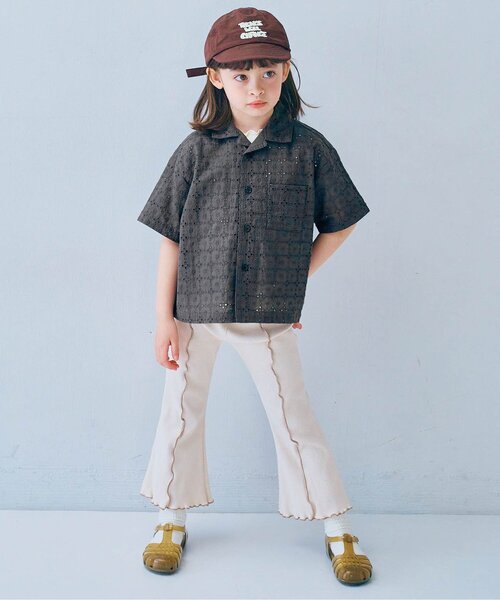「p.premier」 「KIDS」半袖シャツ 90 アイボリー キッズ_画像2
