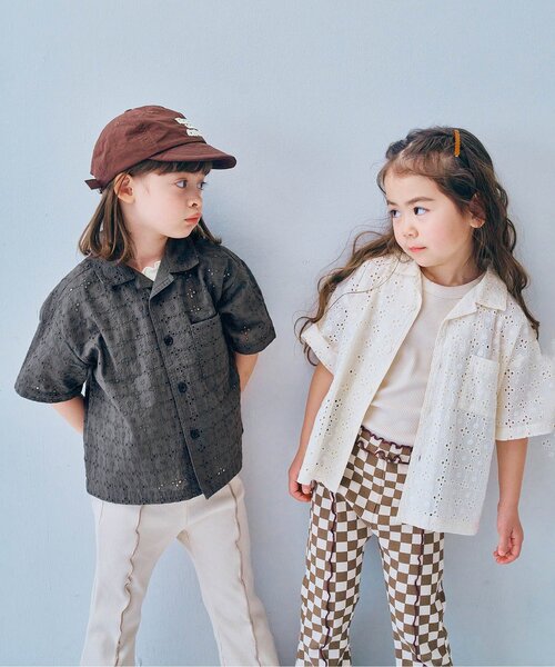 「p.premier」 「KIDS」半袖シャツ 90 アイボリー キッズ_画像3