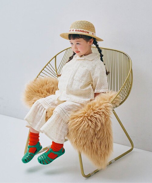 「p.premier」 「KIDS」半袖シャツ 90 アイボリー キッズ_画像7