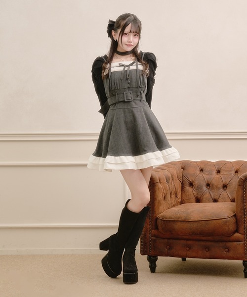 Pal elfy ワンピース ファー付きチェックキャミワンピース : ZOZOTOWN