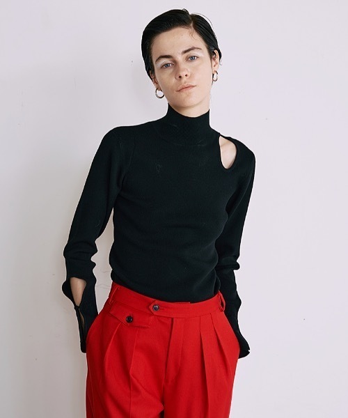 ニット セーター Rib Wave Slit Tops（リブウェーブスリットニットトップス） レディース EMMA LIMBER ニット セーター Rib Wave Slit Tops（リブウェーブ