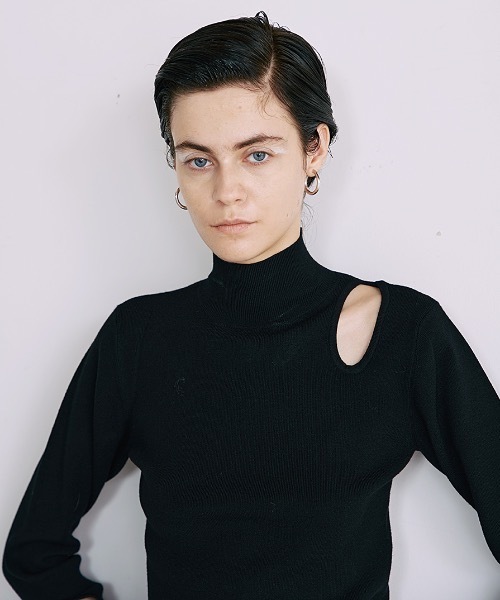 ニット セーター Rib Wave Slit Tops（リブウェーブスリットニットトップス） レディース EMMA LIMBER ニット セーター Rib Wave Slit Tops（リブウェーブ
