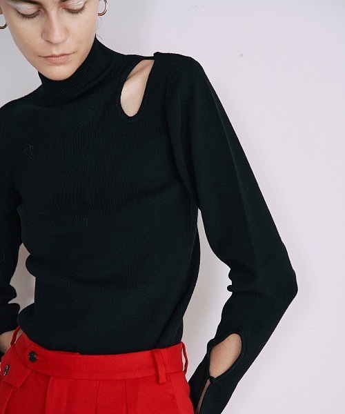 ニット セーター Rib Wave Slit Tops（リブウェーブスリットニットトップス） レディース EMMA LIMBER ニット セーター Rib Wave Slit Tops（リブウェーブ