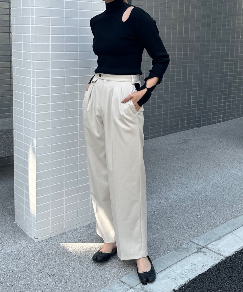 ニット セーター Rib Wave Slit Tops（リブウェーブスリットニットトップス） レディース EMMA LIMBER ニット セーター Rib Wave Slit Tops（リブウェーブ