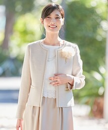 【極美品】即日発送☆anySiS☆リップルボーダーノーカラージャケット＆スカート any SiS ジャケット ノーカラージャケット 「セットアップ対応