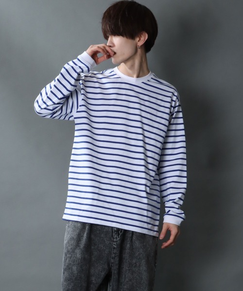 セール】フェード ボーダー ロングスリーブ Tシャツ（Tシャツ