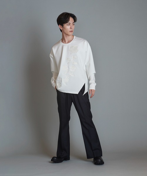 NO ID.（ノーアイディー） tシャツ 「NO ID.」Embroidery Big Long T