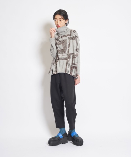 gomme（ゴム） tシャツ Tシャツ フレームP ハイネックT レディース