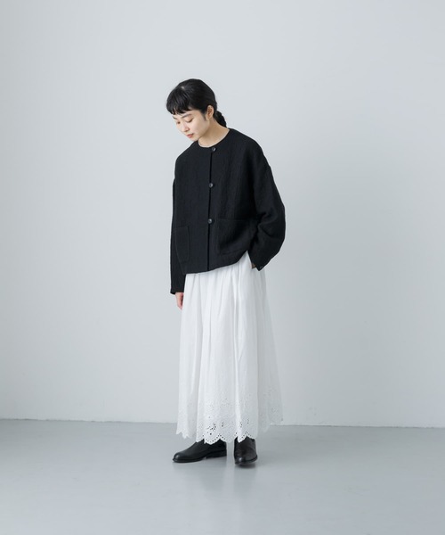 かぐれ　ウール　ノーカラージャケット かぐれ（カグレ）の「ウールノーカラージャケット（ノーカラー