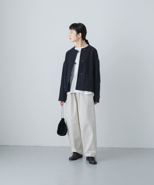 かぐれ　ウール　ノーカラージャケット かぐれ（カグレ）の「ウールノーカラージャケット（ノーカラー
