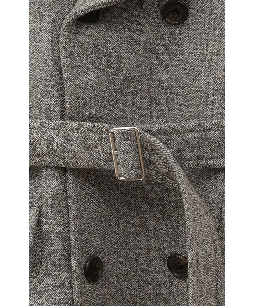 CLANE HOMME ウール ノーカラー ジャケット グレー2 クラネオム メンズのノーカラージャケット（グレー/灰色系）ファッション