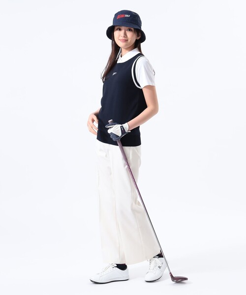 BEAMS GOLF ベスト ジレ ORANGE LABEL / リブライン ニット