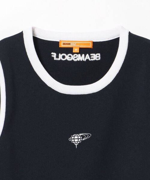 BEAMS GOLF ベスト ジレ ORANGE LABEL / リブライン ニット