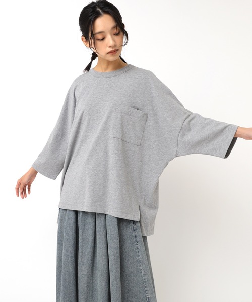 tシャツ M2373 チビ袖ドルマンポケＴ レディース