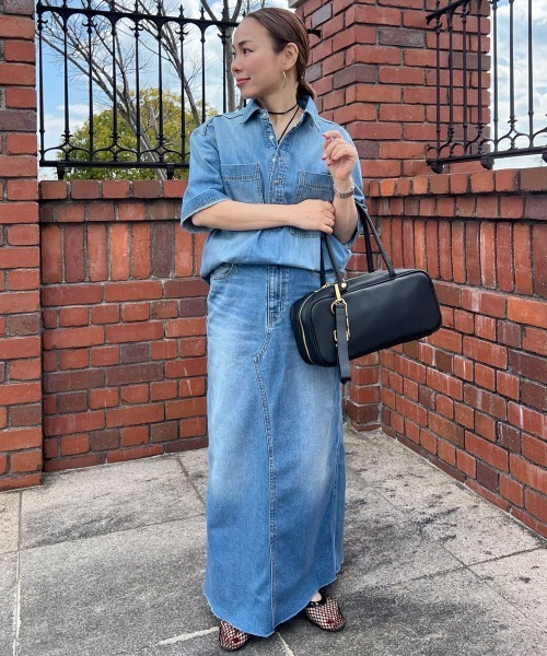 CHIC STYLE デニムスカート ライトオンスデニムロングスカート