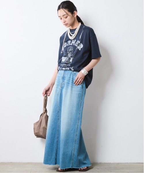 デニムロングスカート　Lサイズ CHIC STYLE デニムスカート ライトオンスデニムロングスカート