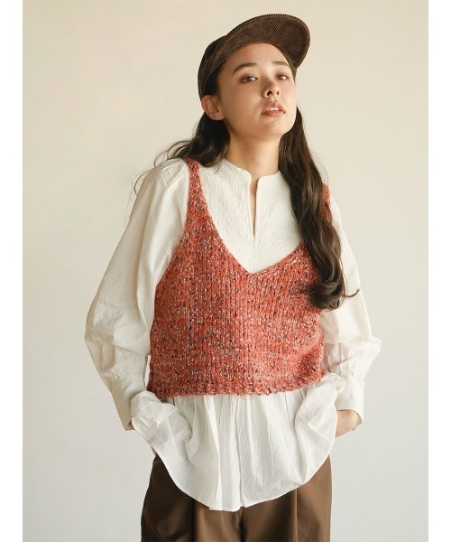 ニット セーター Mix knit bustier レディース