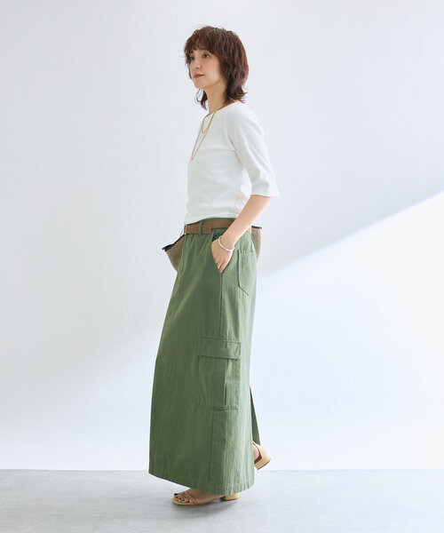 リヴドロワ【全骨格着やせ/ベストセラー】2way テレコ Tシャツ ブラウン セール】【全骨格着やせ】2wayテレコTシャツ（Tシャツ