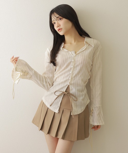 M DOLLY スカート waist ribbon mini skirt/ウエストリボンミニ M DOLLY スカート waist ribbon mini skirt/ウエストリボンミニ
